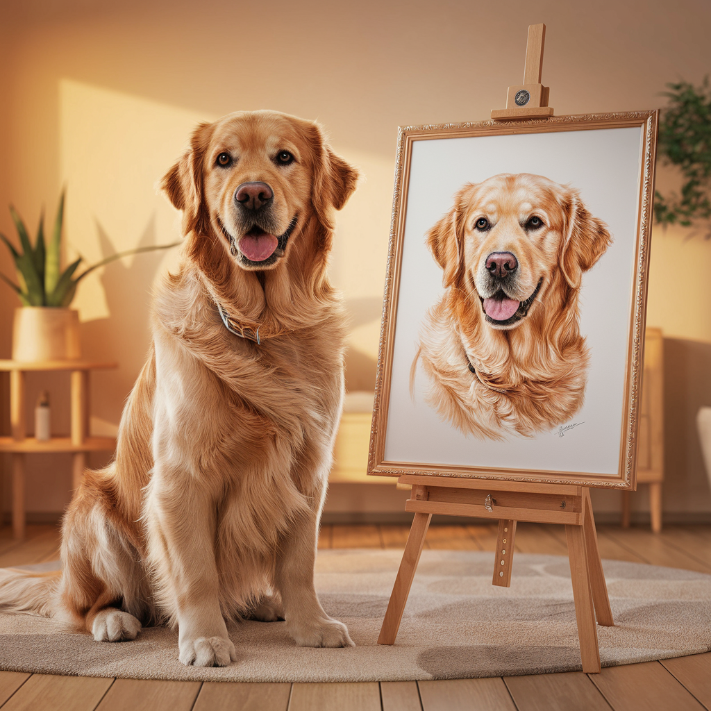 Buntstift-Stil Haustierportrait